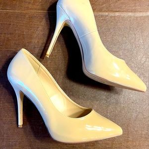 Pleaser Cream Heels, Sz 14